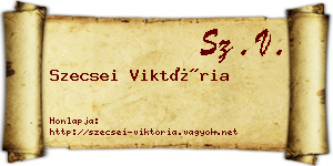 Szecsei Viktória névjegykártya